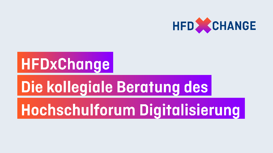 HFDxChange - das Hochschulforum Digitalisierung lädt Lehrende und Interessierte von Februar bis April 2022 zu einem Austausch ein