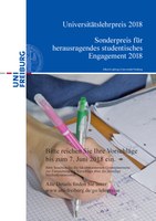 Jetzt Vorschläge für den Universitätslehrpreis und den Sonderpreis für herausragendes studentisches Engagement machen!